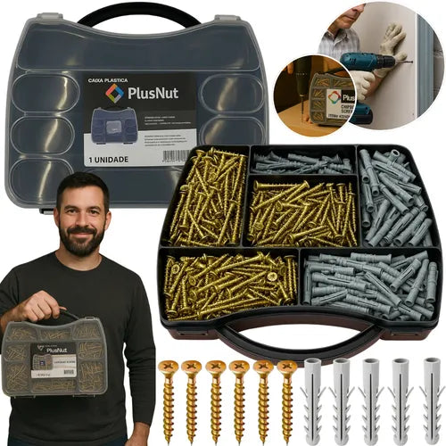 Professional 500pcs Screw & Wall Plug Kit