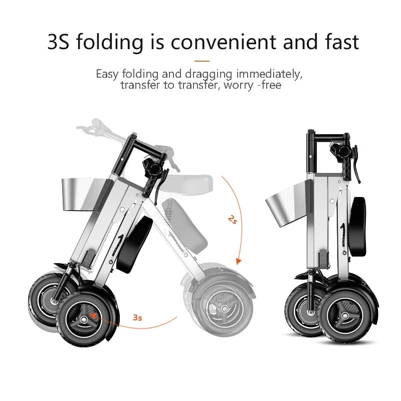 Foldable Electric Tricycle – Portable and Highly Functional